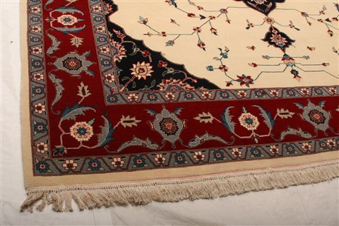 Tabriz Beige Hand Knotted 81 X 910 Area Rug 100-21497 Image 23