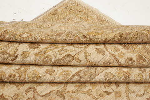 Pishavar Beige Hand Knotted 81 X 98  Area Rug 250-21498 Image 10