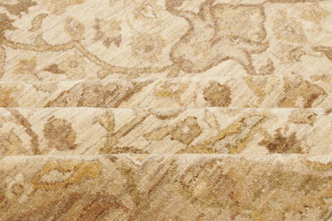 Pishavar Beige Hand Knotted 81 X 98  Area Rug 250-21498 Image 12