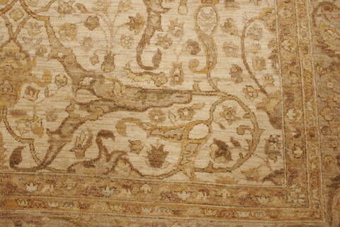 Pishavar Beige Hand Knotted 81 X 98  Area Rug 250-21498 Image 18