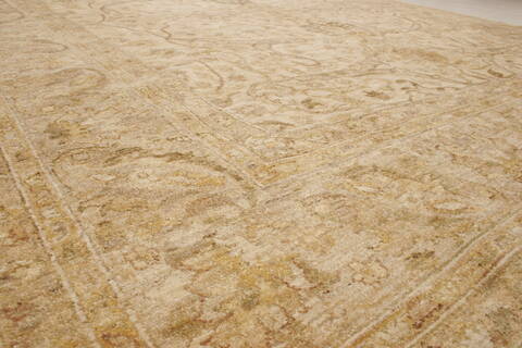 Pishavar Beige Hand Knotted 81 X 98  Area Rug 250-21498 Image 1