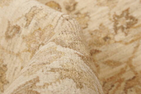 Pishavar Beige Hand Knotted 81 X 98  Area Rug 250-21498 Image 3