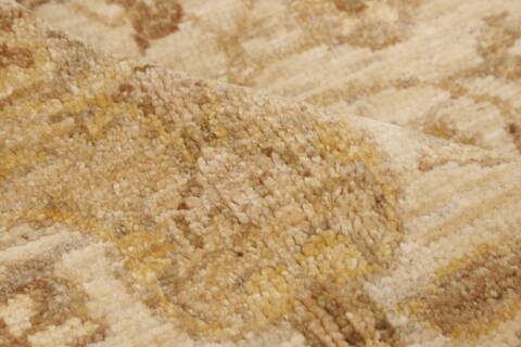 Pishavar Beige Hand Knotted 81 X 98  Area Rug 250-21498 Image 4