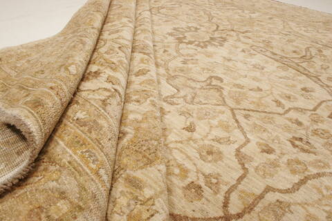 Pishavar Beige Hand Knotted 81 X 98  Area Rug 250-21498 Image 8