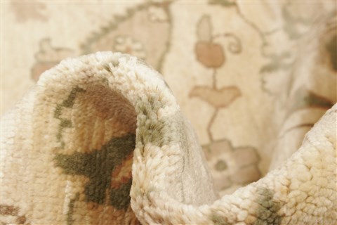 Chobi Beige Hand Knotted 82 X 98 Area Rug 250-21504 Image 1