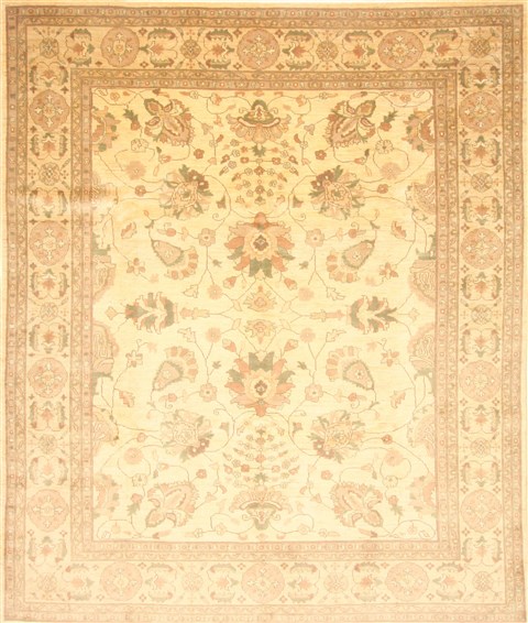 Chobi Beige Hand Knotted 82 X 98 Area Rug 250-21504 Image 0