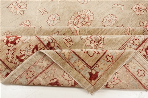 Pishavar Beige Hand Knotted 83 X 910  Area Rug 250-21510 Image 10