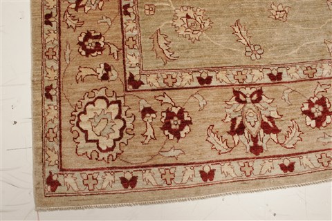 Pishavar Beige Hand Knotted 83 X 910  Area Rug 250-21510 Image 16