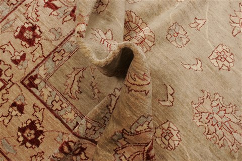 Pishavar Beige Hand Knotted 83 X 910  Area Rug 250-21510 Image 4