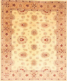 Pishavar Beige Hand Knotted 7'11" X 9'7"  Area Rug 100-21511