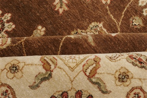 Chobi Brown Hand Knotted 81 X 104 Area Rug 250-21513 Image 10