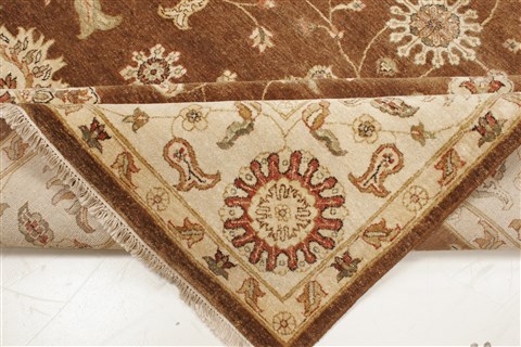 Chobi Brown Hand Knotted 81 X 104 Area Rug 250-21513 Image 11