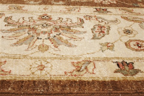 Chobi Brown Hand Knotted 81 X 104 Area Rug 250-21513 Image 15