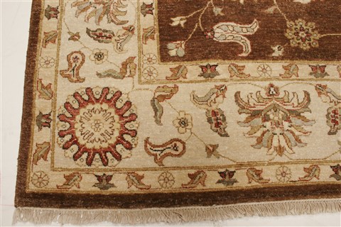 Chobi Brown Hand Knotted 81 X 104 Area Rug 250-21513 Image 18