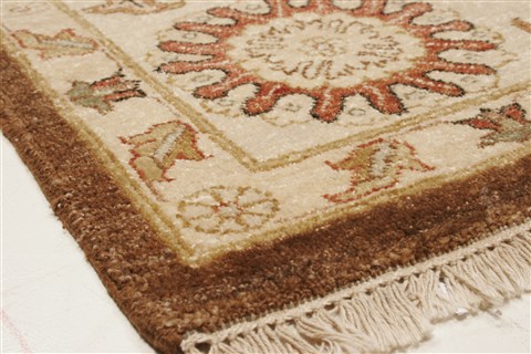 Chobi Brown Hand Knotted 81 X 104 Area Rug 250-21513 Image 20