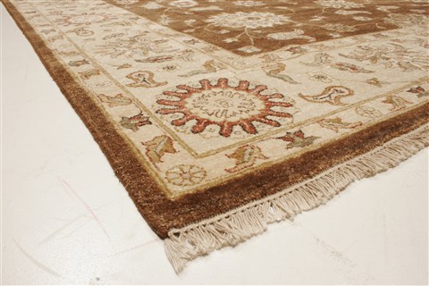 Chobi Brown Hand Knotted 81 X 104 Area Rug 250-21513 Image 21