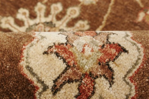 Chobi Brown Hand Knotted 81 X 104 Area Rug 250-21513 Image 4