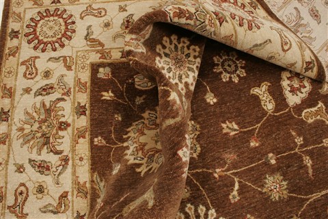 Chobi Brown Hand Knotted 81 X 104 Area Rug 250-21513 Image 6