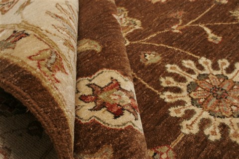 Chobi Brown Hand Knotted 81 X 104 Area Rug 250-21513 Image 7