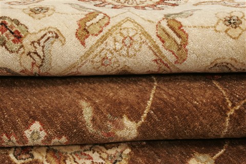 Chobi Brown Hand Knotted 81 X 104 Area Rug 250-21513 Image 8