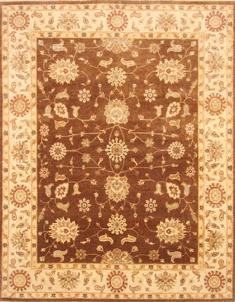 Chobi Brown Hand Knotted 81 X 104 Area Rug 250-21513 Image 0