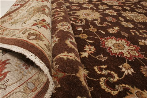 Agra Brown Hand Knotted 81 X 911 Area Rug 250-21515 Image 7