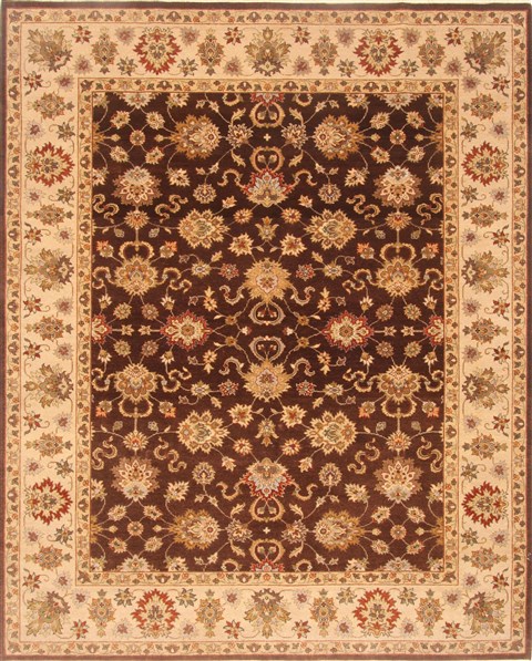 Agra Brown Hand Knotted 81 X 911 Area Rug 250-21515 Image 0