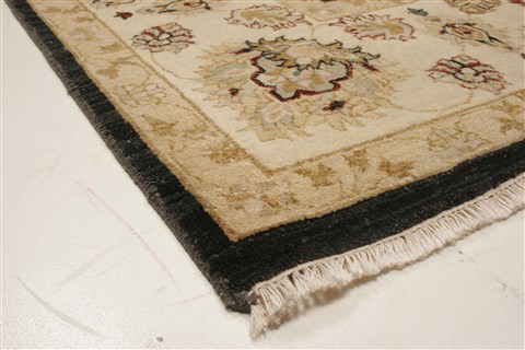 Ziegler Black Hand Knotted 81 X 104  Area Rug 250-21518 Image 20