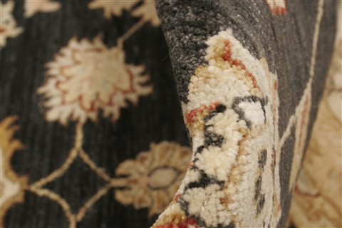 Ziegler Black Hand Knotted 81 X 104  Area Rug 250-21518 Image 2