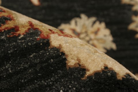 Ziegler Black Hand Knotted 81 X 104  Area Rug 250-21518 Image 3