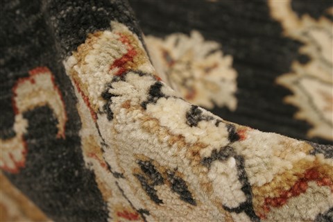 Ziegler Black Hand Knotted 81 X 104  Area Rug 250-21518 Image 4