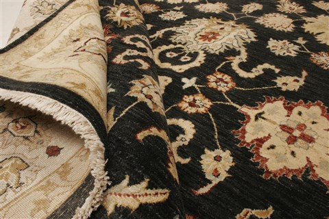 Ziegler Black Hand Knotted 81 X 104  Area Rug 250-21518 Image 8