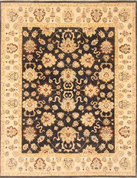 Ziegler Black Hand Knotted 81 X 104  Area Rug 250-21518 Image 0