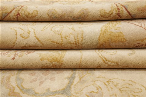 Chobi Beige Square Hand Knotted 87 X 104 Area Rug 250-21537 Image 10
