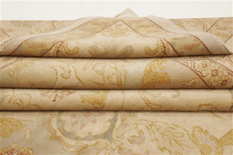 Chobi Beige Square Hand Knotted 87 X 104 Area Rug 250-21537 Image 12
