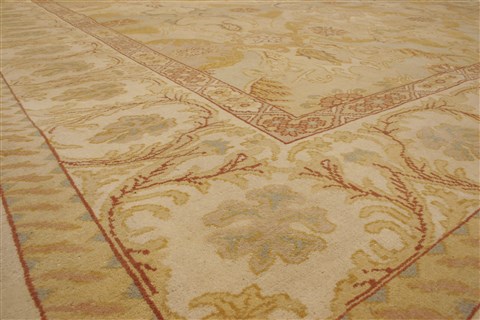 Chobi Beige Square Hand Knotted 87 X 104 Area Rug 250-21537 Image 1