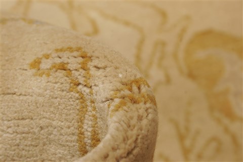 Chobi Beige Square Hand Knotted 87 X 104 Area Rug 250-21537 Image 4