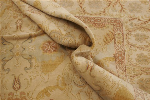 Chobi Beige Square Hand Knotted 87 X 104 Area Rug 250-21537 Image 6