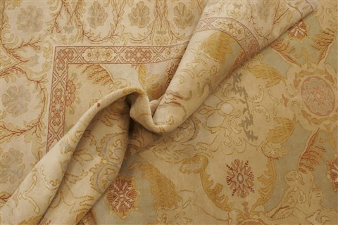 Chobi Beige Square Hand Knotted 87 X 104 Area Rug 250-21537 Image 7