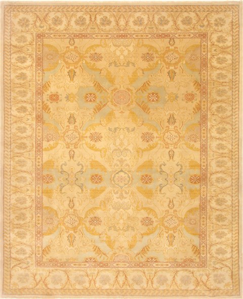 Chobi Beige Square Hand Knotted 87 X 104 Area Rug 250-21537 Image 0