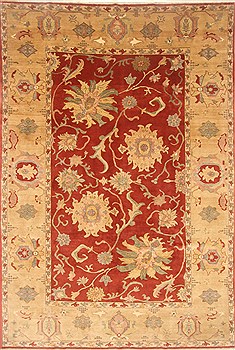 Egyptian Chobi Beige Rectangle 7x10 ft Wool Carpet 21540