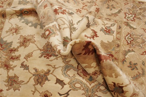 Chobi Beige Hand Knotted 82 X 104 Area Rug 250-21543 Image 7