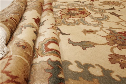 Chobi Beige Hand Knotted 82 X 104 Area Rug 250-21543 Image 9
