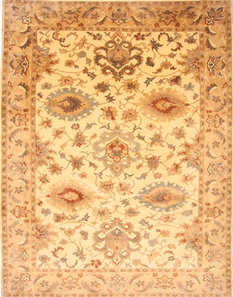 Chobi Beige Hand Knotted 82 X 104 Area Rug 250-21543 Image 0