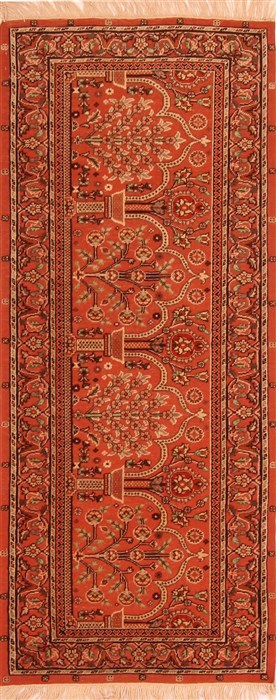 Hereke Red Runner Hand Knotted 210 X 611  Area Rug 253-21544 Image 0