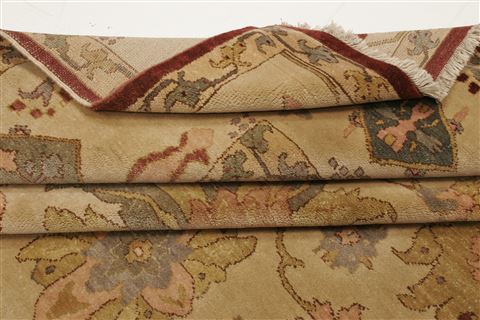 Chobi Beige Hand Knotted 83 X 93  Area Rug 250-21547 Image 10