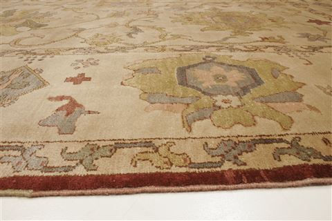 Chobi Beige Hand Knotted 83 X 93  Area Rug 250-21547 Image 15
