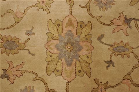 Chobi Beige Hand Knotted 83 X 93  Area Rug 250-21547 Image 16