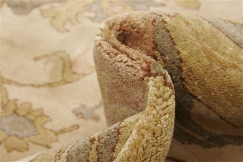 Chobi Beige Hand Knotted 83 X 93  Area Rug 250-21547 Image 2