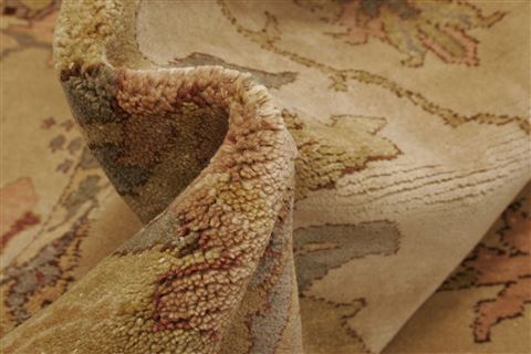 Chobi Beige Hand Knotted 83 X 93  Area Rug 250-21547 Image 4